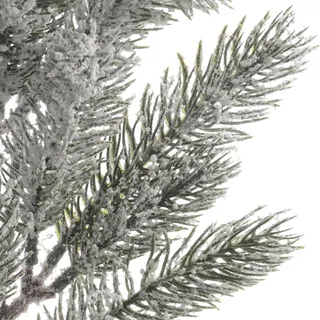 Tannenzweig mit Schnee 65cm PE Spritzguss künstlich grün / weiß - Weiß