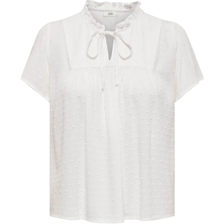 Kurzarmbluse JDY "JDYLIMA LIFE S/S TOP WVN NOOS", Damen, Gr. 34 (XS), weiß (cloud dancer), Web, Obermaterial: 100% Viskose, unifarben, loose fit normal, V-Ausschnitt, Blusen Kurzarmbluse, Viskose, loose fit