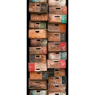 A.S. Création Livingwalls Klebefolie Holzkisten 0.35m x 2.50m braun rot Möbelfolie selbstklebende Tapete Made in Germany 300681