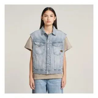 G-Star für Damen. D26291-D943-H133 Denim Relaxed Jacke blau (S), Lässig, Baumwolle, Ärmellos / Hosenträger