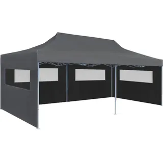 vidaXL Pop-Up Partyzelt 3 x 6 m inkl. 4 Seitenteile Anthrazit