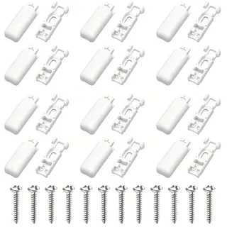 Xvbhaq 12er Set Plissee Ersatzteile Halterungen, Klemmträger für Plissee Installation & Reparatur, Weiße Plastik Basis Halterungen für Haus & Büro