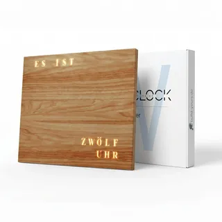 build-yours WordClock Jupiter Holz Optik - Moderne LED Wanduhr mit Wortanzeige - Digitale Wortuhr in Deutsch