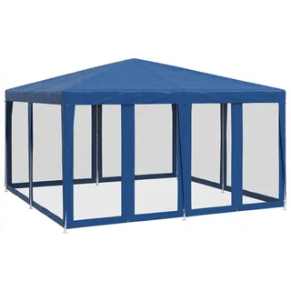 vidaXL Partyzelt mit 8 Mesh-Seitenteilen Blau 4x4 m HDPE - Blau