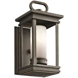 Wandleuchte in Bronze Opal Glas Außen IP44 Vintage dekorativ OWEN Lampe Draußen