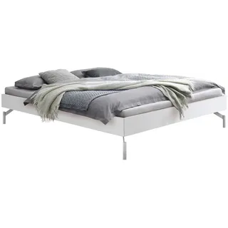 Hasena Bett , Weiß , Metall , Buche , massiv , Höhe ca. 22 cm , 120x200 cm , in verschiedenen Holzarten erhältlich, in verschiedenen Größen erhältlich , Holzmöbel, Holzbetten, Sonstige Holzbetten