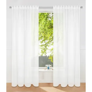 OTTO home Gardine »Dolly« Multifunktionsband 2 Stk. tlg. gewebt, Polyester, beige