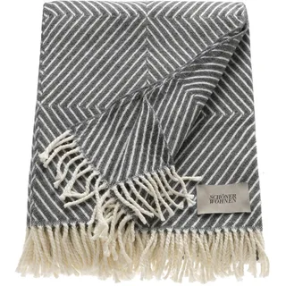 Schöner Wohnen Schöner WOHNEN-Kollektion Wohndecke Tebas, mit Streifenmuster, Kuscheldecke, grau