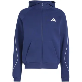 adidas Herren Stadium Small Logo Full-Zip Hoodie Sweatshirt, Dark Blue, XL