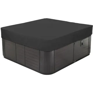 BaCover Whirlpool Abdeckung Wasserdicht, 210D Hot Tub Cover, Spa Abdeckplane Whirlpool, Whirlpool Schutzhülle Schutz vor Wind UV schützende,Schwarz,220x220x30cm