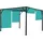 Garten Pavillon Terrassenüberdachung stabiles 6cm-Stahl-Gestell Schiebedach türkis