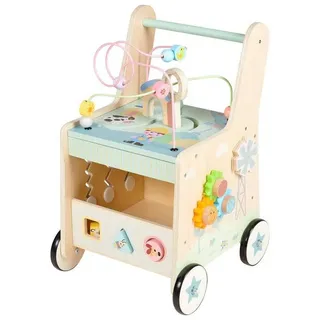 My Baby Lou Lauflernwagen , Multicolor , Holz, Metall , Schima , massiv, Sperrholz , 35x50x31 cm , EN 71 , Spielzeug, Babyspielzeug, Lauflernwagen