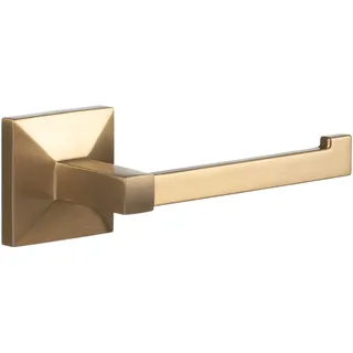 TATAY Toilettenpapierhalter ohne Bohren oder mit Schrauben | Inkl. Glue&Fix Kit (bis 10 kg) & Schrauben | 100 % rostfrei | 12 x 4,5 x 12 cm – Modell Iconik – Gold