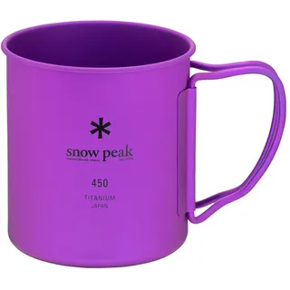 Snow Peak Titanium Single Wall 450 Cup, Lila, leichter, kompakter und langlebiger Becher für Rucksacktouren, Camping und Outdoor