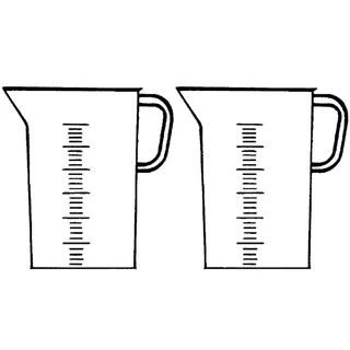 Vitlab Polypropylen Messbecher, Erhabene Blaue Skala, Transparent, 1000ml Kapazität, 117mm Durchmesser, 181mm Höhe