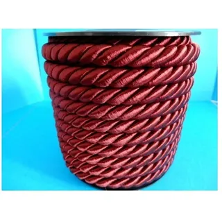 PIZZITALIANI Kordelband ROT Bordeaux geflochtene – Durchmesser 10 mm x 10 m, 3-strängiges Kordel, aus Polypropylen mit Baumwollkern, für Weihnachts- und Karnevalsbasteln