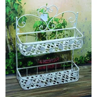 Knospe Vase Schmiedeeisen VIGOR Mika Weiß an der Wand 2 Teller