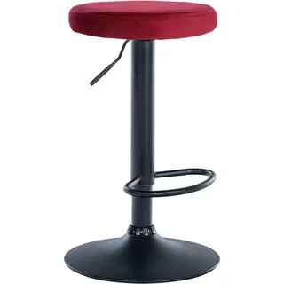 CLP Barhocker Samt rot , Textil , 38.5x60x38.5 cm , Esszimmer, Barmöbel, Barhocker