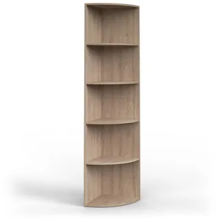 Vicco Eckregal Ecki Sonoma 40 x 180 cm , Sonoma Eiche , Holzwerkstoff , 6 Fächer , Formgebogen , 40x180x40 cm , Wohnzimmer, Regale, Bücherregale