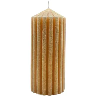Dekohelden24 Stumpenkerze 16 cm beige