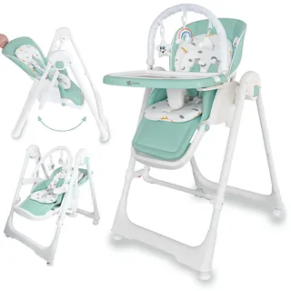 Twinly Baby 3-in-1 Multifunktionshochstuhl: Hochstuhl für Babys (0 m + - 15 kg) / Verstellbar, klappbar und neigbar/Mit 5-Punkt-Gurt