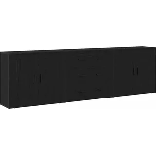 Sideboard Schwarz Eichen-Optik 240 x 33 x 70 cm Holzwerkstoff - Schwarz
