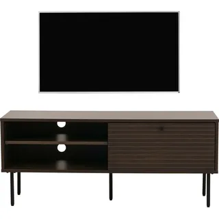 TV-Rack HWC-N78, Lowboard TV-Schrank, skandinavischer Stil Metall Holz Melamin MVG 50x120x40cm dunkelbraun - Braun