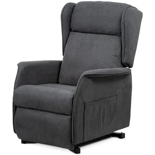Autronic Fernsehsessel und Relaxsessel + elektrische Positionierung, 1 Motor 230V 29V, Bezug grau (TV-1190 GREY2) - Grau