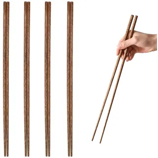 Lange chinesische Essstäbchen aus Holz, 4 Paar, 38 cm, Hot Pot & Küche
