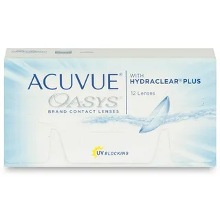 Acuvue Oasys 2-Wochen-Kontaktlinsen für Tag und Nacht mit -3,25 dpt und BC 8.4 – UV Schutz, Austrocknungsschutz & extrem komfortables Tragegefühl – 12 Linsen
