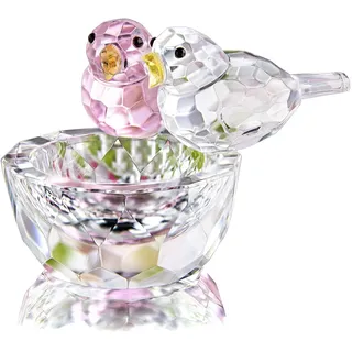 HDCRYSTALGIFTS 8,4 cm große Kristallvogel-Figur, Sammlerstück, Kunst, Glas, Tierfiguren, Tischdekoration, Briefbeschwerer, Valentinstag für Frauen