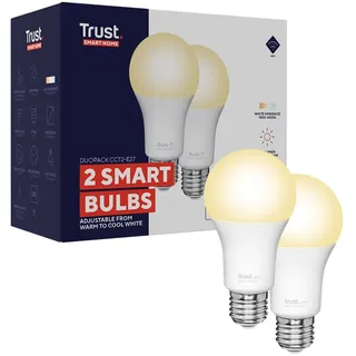 Trust LED-Birne 2er-Pack E27 9W warmweiß