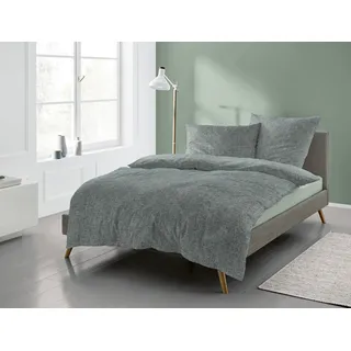 IRISETTE Mink 8835 unifarben Grün 135 x 200 cm + 80 x 80 cm