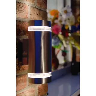 LUTEC Focus Aussenleuchte 2fach GU10 IP44 Nickelfarbig - Silber