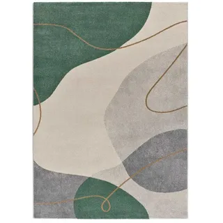Atticgo Kurzflorteppich Grün / Beige Edesa 120/170 cm , Grün, Beige , Textil , Abstrakt , Rechteckig , 120x170 cm , Oeko-Tex® Standard 100 , antistatisch, für Fußbodenheizung geeignet, in verschiedenen Größen erhältlich, pflegeleicht , Teppiche und Böden, Teppiche