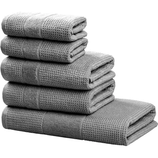 OTTO home Kimi Handtuchset 5-tlg. grau