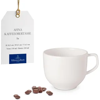 Villeroy & Boch – Afina Kaffeetasse Weiß, Spülmaschinenfest, Mikrowellensicher, Becher, Tasse, Kaffeebecher, Heißgetränkebecher Modern, Premium Porzellan