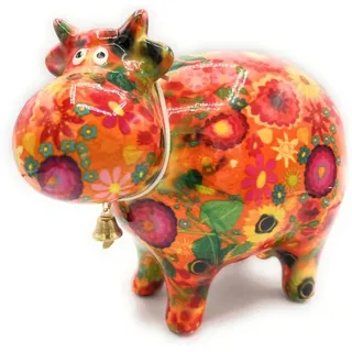 Pomme Pidou Spardose Kuh Bella Orange – Blumen