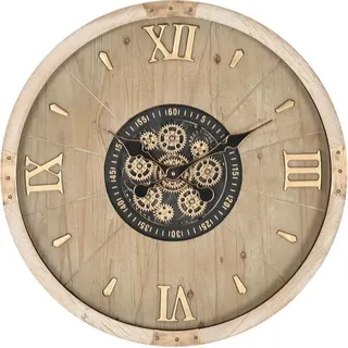 Wanduhr Home ESPRIT Gold natürlich Kristall Tanne Cottage 63,5 X 8 X 63,5 CM - Gold