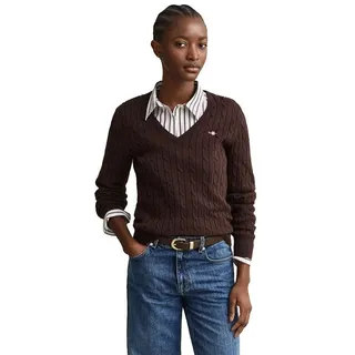Gant Damen Stretch Cotton Cable V-Neck Pullover Sweater (1er Pack)