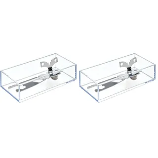 iDesign Schubladeneinsatz, kleiner Besteckkasten für Schubladen aus Kunststoff, stapelbarer Schubladentrenner für Besteck und andere Utensilien, durchsichtig, 10,2 cm x 20,3 cm (Packung mit 2)