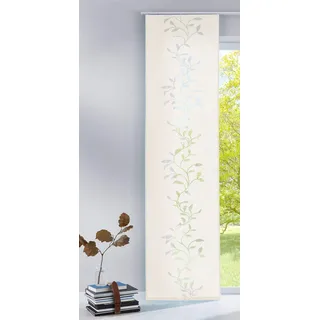 Gardinenbox Moderner Flächenvorhang Raumtrenner Schiebegardine Tendril aus hochwertigem Ausbrenner-Stoff mit Paneelwagen, 245x60 (HxB), Creme, 85611