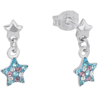 Prinzessin Lillifee Kinder-Ohrhänger Stern 925 Silber rhodiniert Kristall mehrfarbig - 2013176, Einheitsgröße Blau/Lila