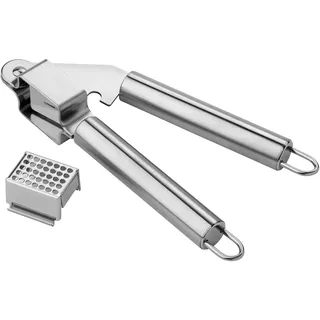 Chef Aid Knoblauchpresse und -hacker, Hochwertiger Edelstahl, Zum Zerkleinern, Schälen und Hacken von Knoblauch, Ingwer, Geschnittenen Zwiebeln und Mehr - Spülmaschinenfest