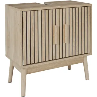 THE HOME DECO FACTORY Home Deco Factory, HD0222, Waschtischunterschrank, Modell Klaus, Natural Crush Collection, Möbel, Badezimmermöbel, 60 x 70 x 30 cm, Braun