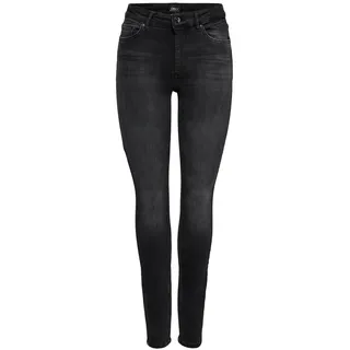 Damen ONLY Skinny Fit Jeans | Mid Waist Stretch Denim Hose | ONLBLUSH Life Röhrenjeans, Farben:Schwarz, Größe:M / 32L