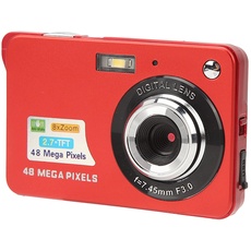 4K-Digitalkamera, Kamera FHD-Fotokamera 48MP Vlogging-Kamera, Anti-Shake-8-fach-Zoom-Digitalkamera mit 2,7-Zoll-LCD-Display C3 48 Rot