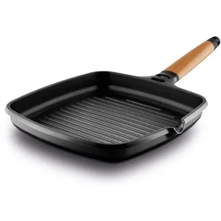 CASTEY Grill INDUKTION 22 cm Griff ZEDERNHOLZ
