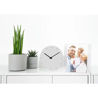 queence Tischuhr »Die große Helene« mit Bilderrahmen, silberfarben