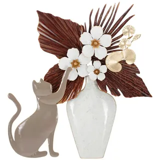 Wanddeko , Braun, Weiß, Goldfarben , Metall , 54.60x59.7x8.9 cm , Bilder & Rahmen, Wanddeko